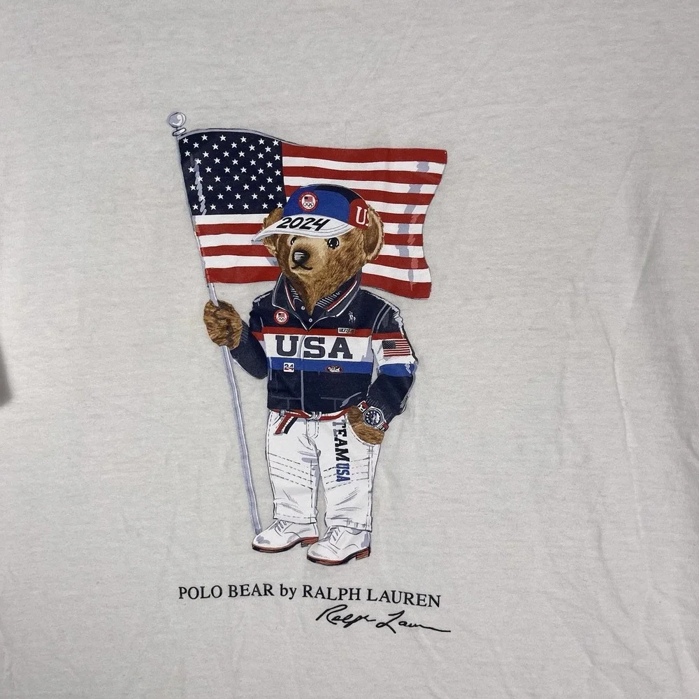 Polo Ralph Lauren Team USA 2024 Olympics Villagewear Bear Shirt White - Size XXL